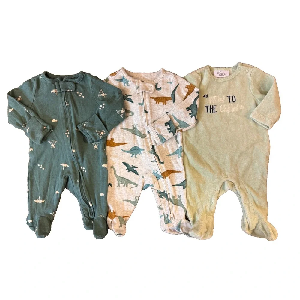 Baby Boy Sleepers Lot Newborn Rompers Clothes Sleep N Play Footies Bundle